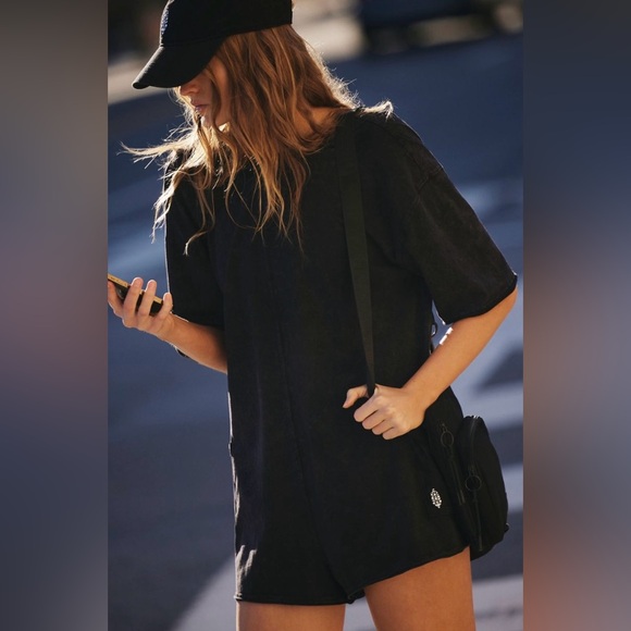 Free People Hot Shot Tee Romper - Picture 1 of 5